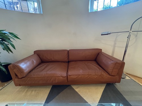Vintage italian leather sofa - italian,